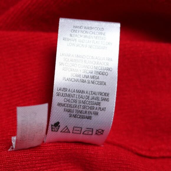 Calvin Klein Sequin Trim Cutout Sweater in Rouge Red Long Sleeve Pullover Size M - Picture 10 of 11